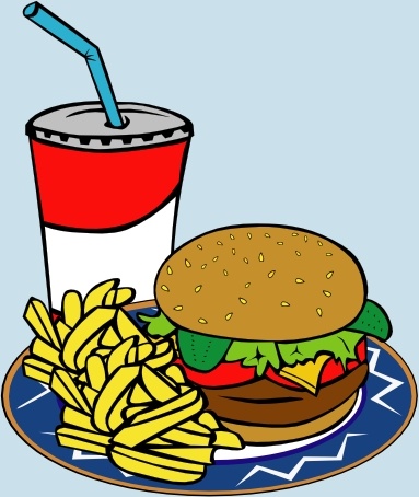 Fries Burger Soda Fast Food clip art 