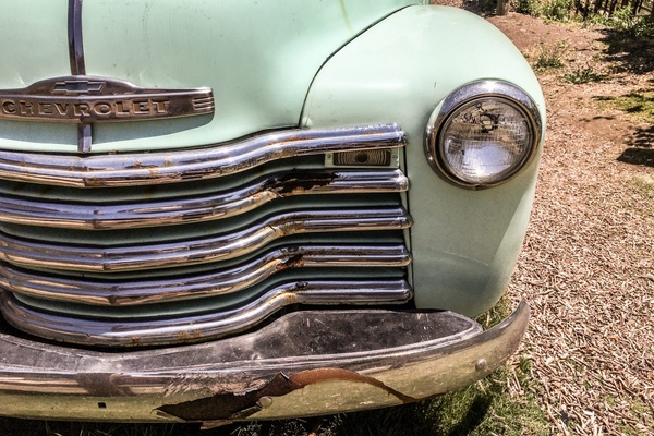 front grill of old chevrolet truck