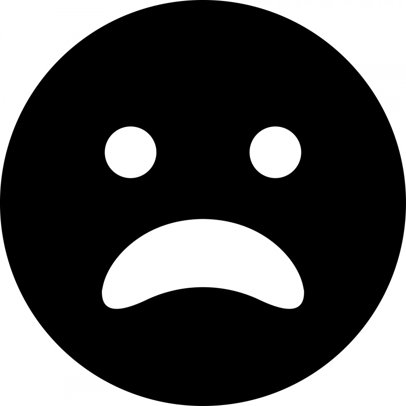 frown open emotion icon flat black white contrast sketch 