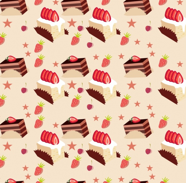 fruit cakes background 3d multicolored repeating design