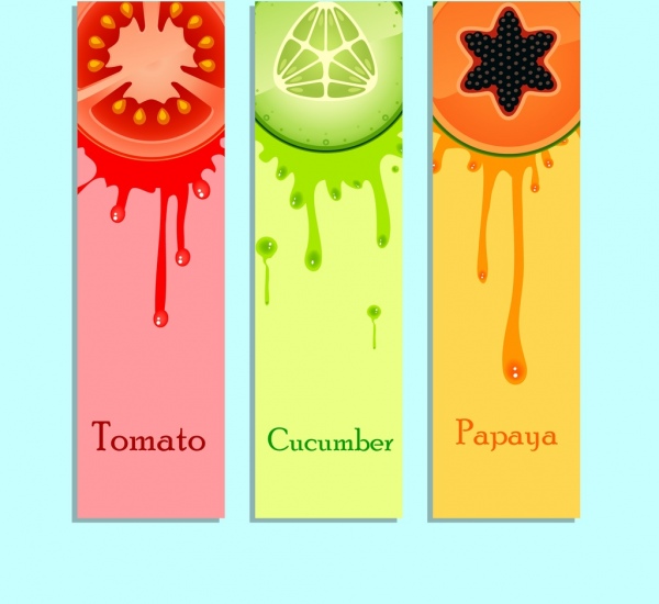 fruit juice promotion labels colorful grunge ornament