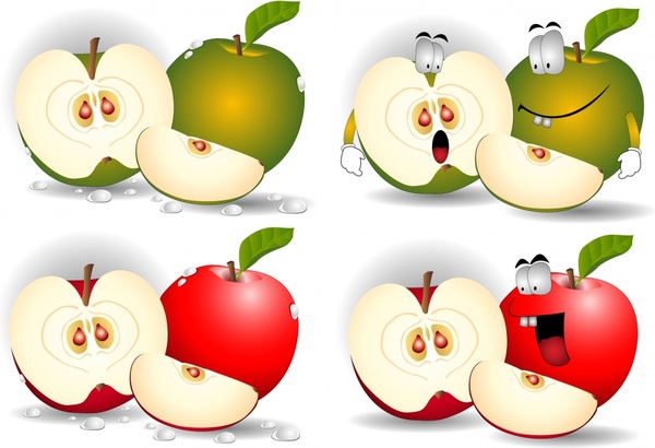 apple icons funny stylized design