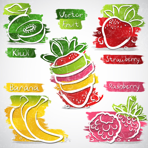 fruits abstract design vector 