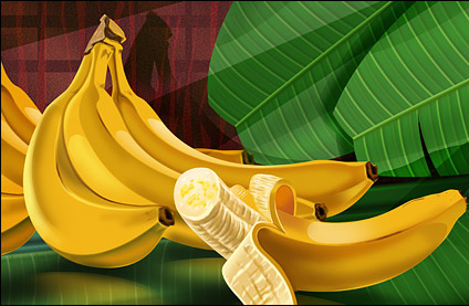 Fruits - bananas psd layered material