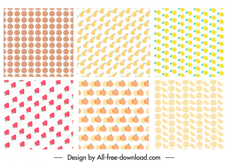 fruits pattern templates flat repeating design