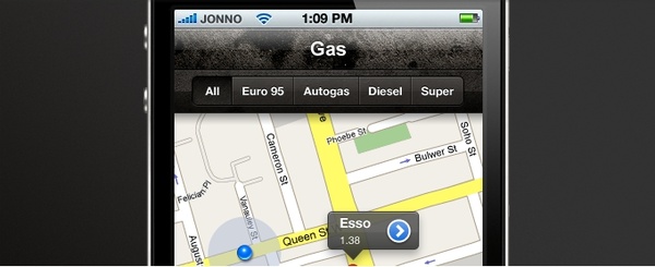 Fuel Station Finder App PSD 
