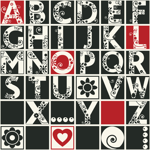 funny alphabets creative design vector 