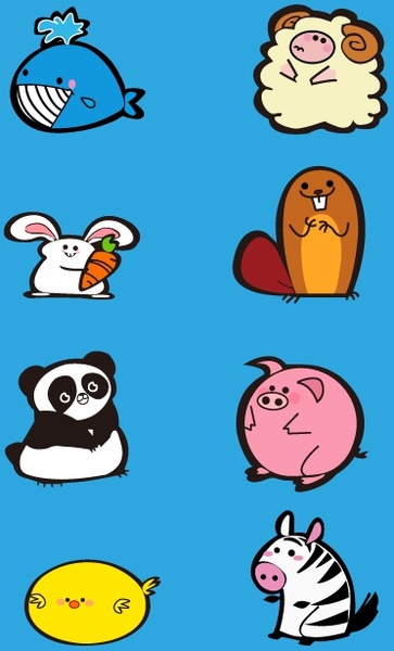 funny animals cartoon design vectors