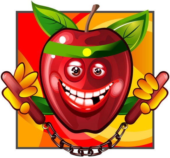 funny apple elements vector 