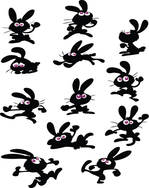 Download Bunny rabbit silhouette vector free vector download (6,409 ...