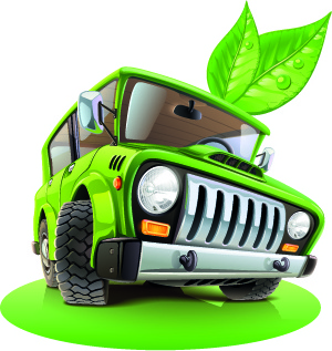 funny car with travel elements vector