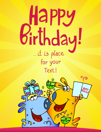 Funny cartoon birthday cards vector Vectors graphic art designs in editable  .ai .eps .svg .cdr format free and easy download unlimit id:529297