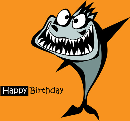 Funny cartoon character with birthday cards set vector Vectors graphic art  designs in editable .ai .eps .svg .cdr format free and easy download  unlimit id:582811