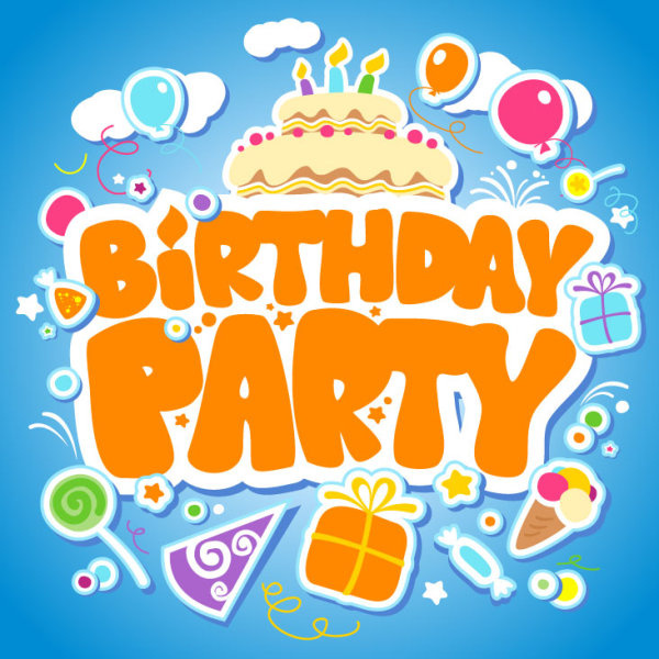 funny cartoon happy birthday cards vector 