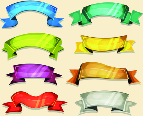 funny colored ribbons banners vector