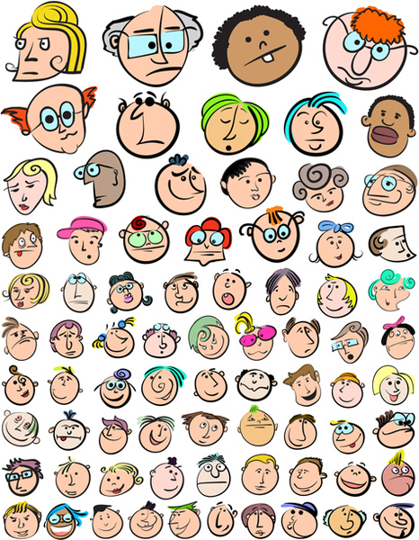 funny faces smile expression vector