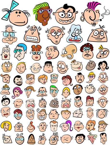 funny faces smile expression vector