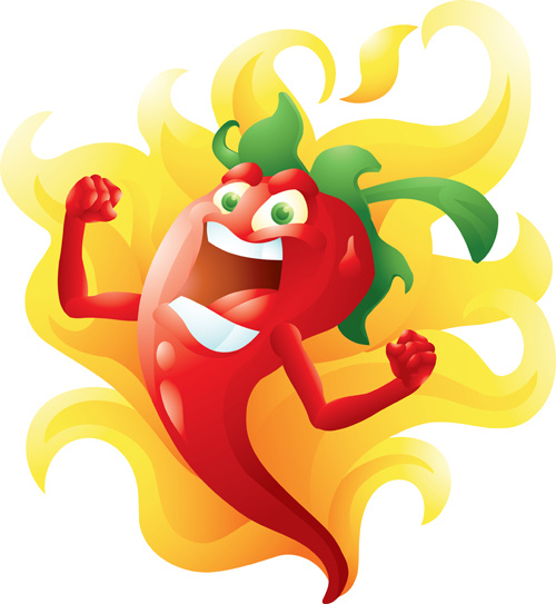 Funny Hot Pepper Cartoon Styles Vector Vectors Graphic Art Designs In