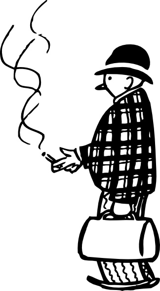 Funny Little Cigar Smoker clip art