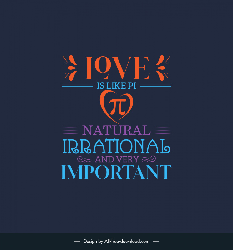 funny love quotes poster template flat dark contrast modern design 