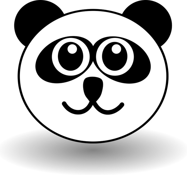 Funny panda face black and white