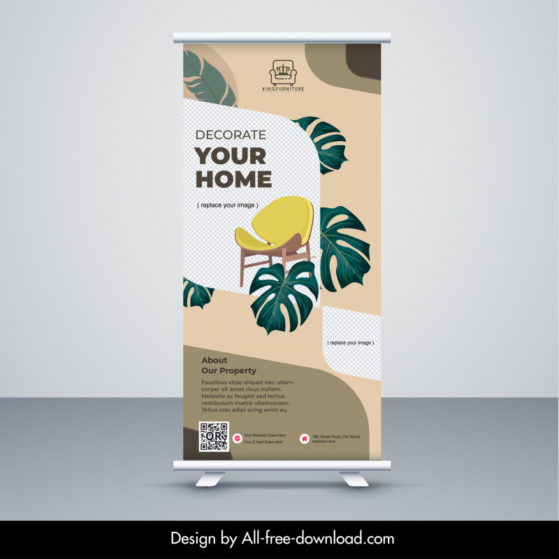 furniture business banner template roll up classic
