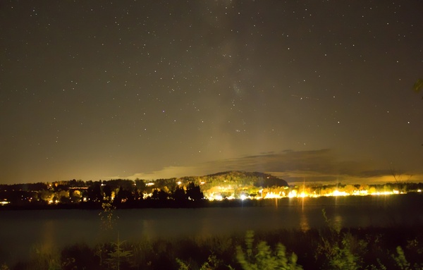 galaxy above the town at peninsula state park wisconsin 