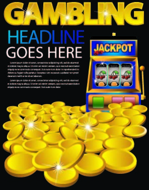 gambling jackpot design background vector