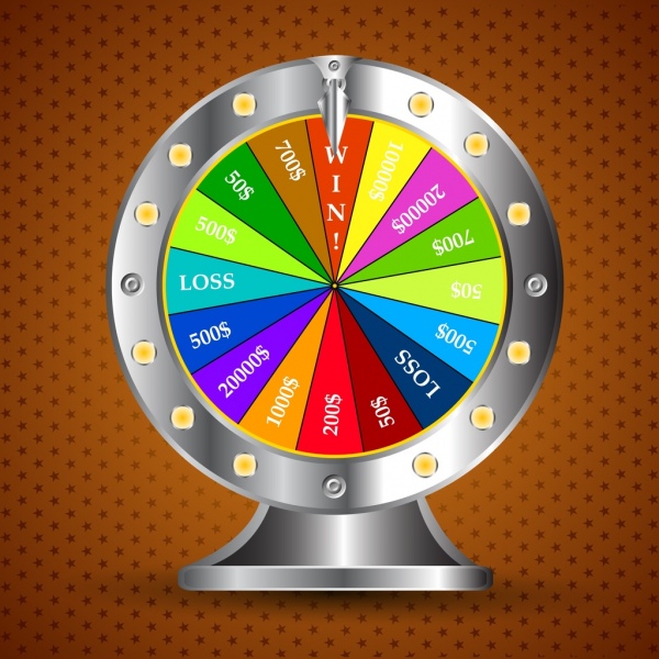 gambling wheel template colorful shiny 3d design