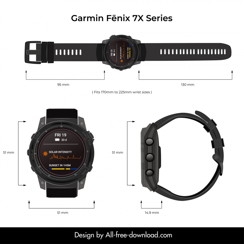 garmin fenix 7x series smartwatch design elements modern design