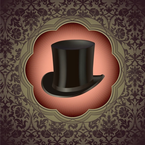gentleman hat background 01 vector