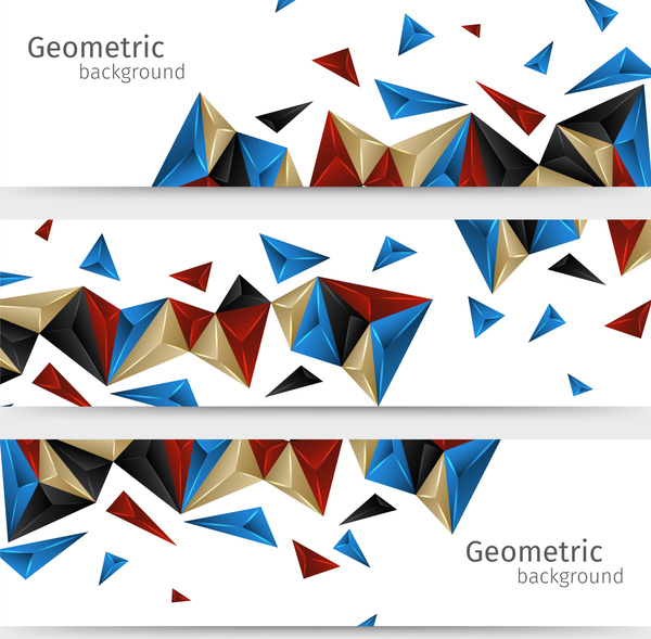 geometric background abstract header set