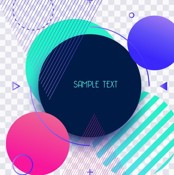 geometric background colorful circles triangles decoration