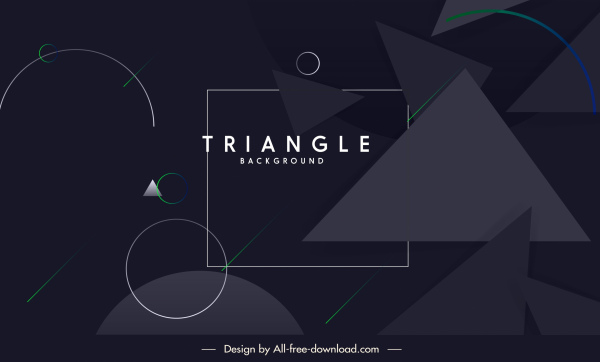 geometric background modern dark design triangle circles decor