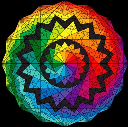 colorful artistic sphere vector illustration on dark background