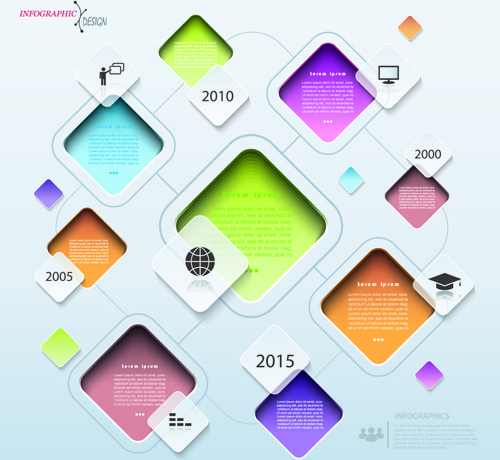 geometric shapes business infographics vector