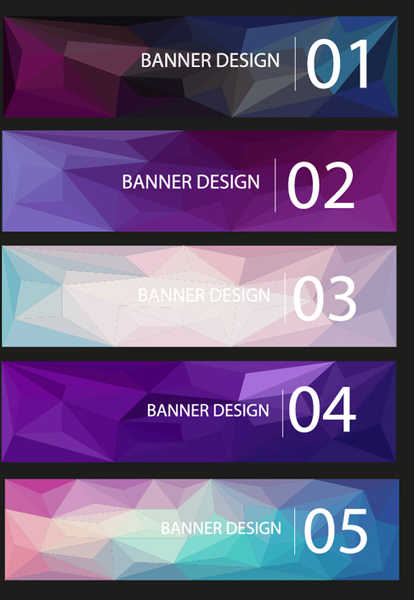geometric shapes numbered banners vector