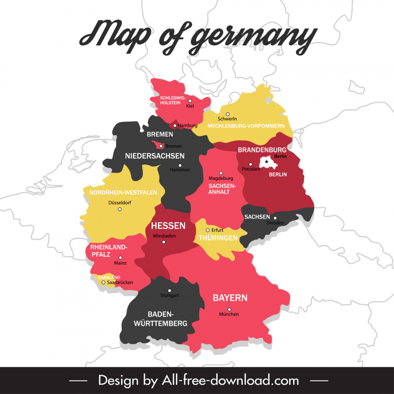 germany map backdrop template flat geography sketch  
