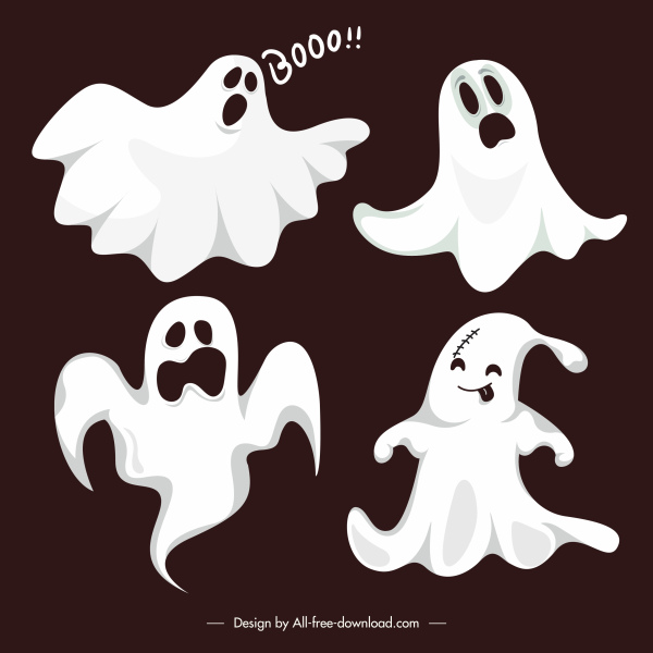 ghost icons funny dynamic gestures sketch