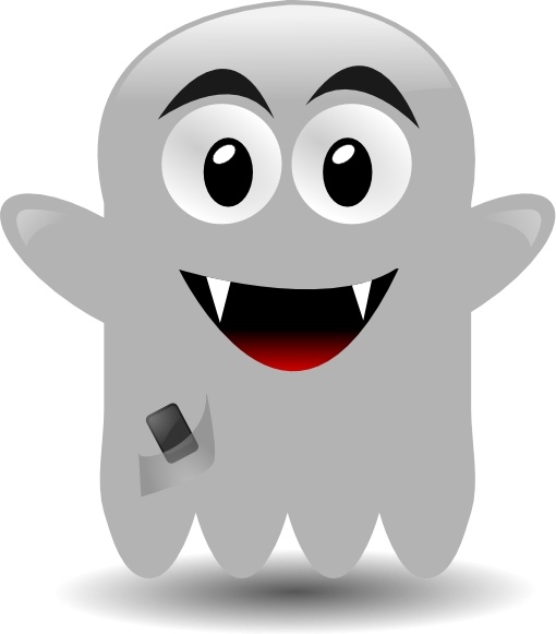 Ghost With A Cellephone clip art