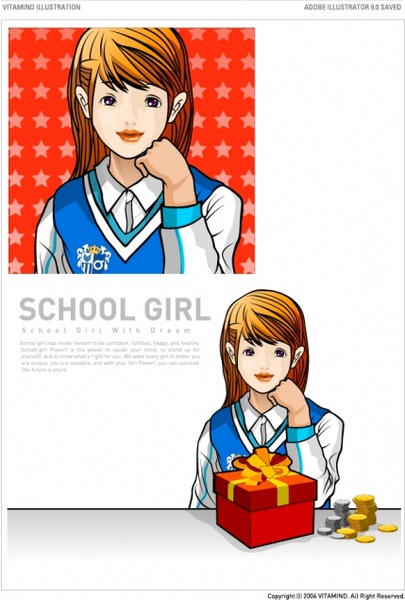 gift and female students vector