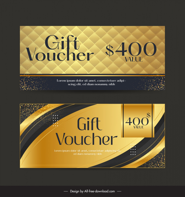 gift voucher template modern shiny luxury geometry curves