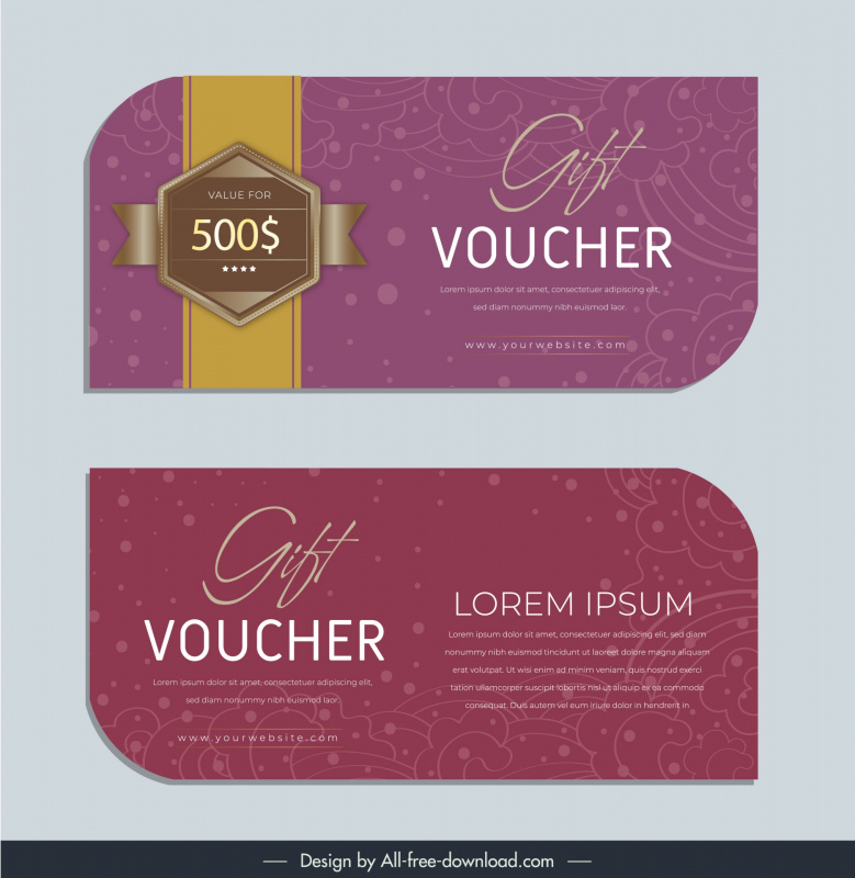 gift voucher templates classical handdrawn weather elements