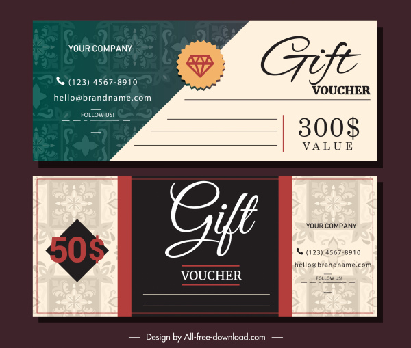 gift voucher templates elegant luxury classic design