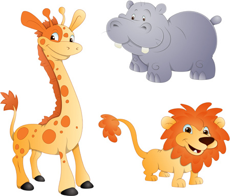 giraffes elephants and lions icons vector and photoshop brushes