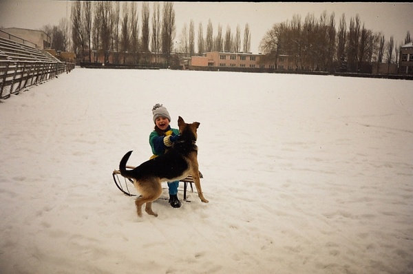 girl and dog 