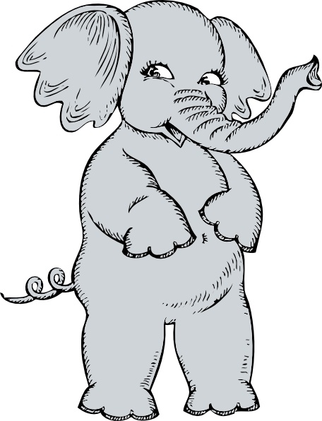 Girl Elephant clip art 