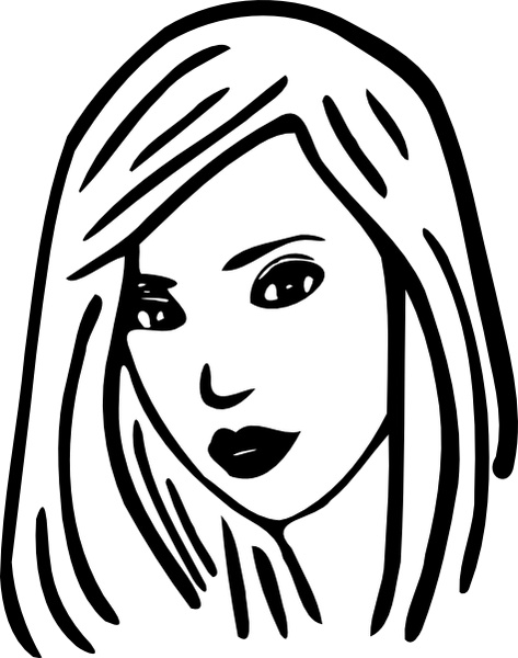 Girl Face clip art