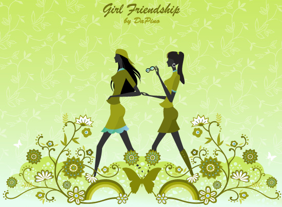 girl friendship vector