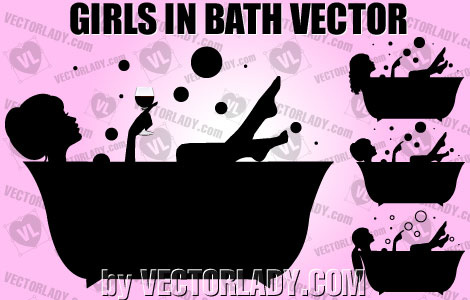 girl in bath vector